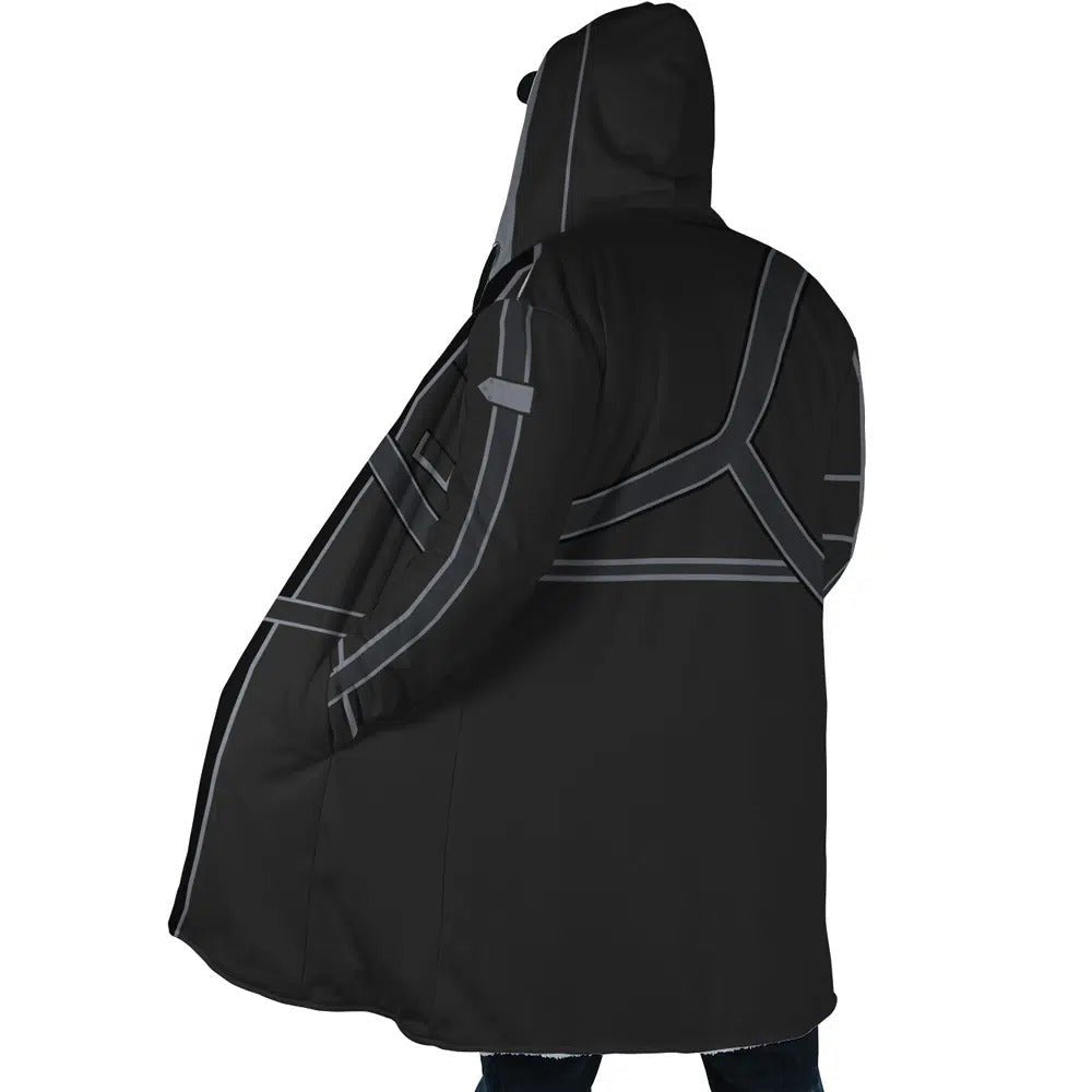 Sword Art Online Line Print Fleece Hooded Cloak - Dimensional Era