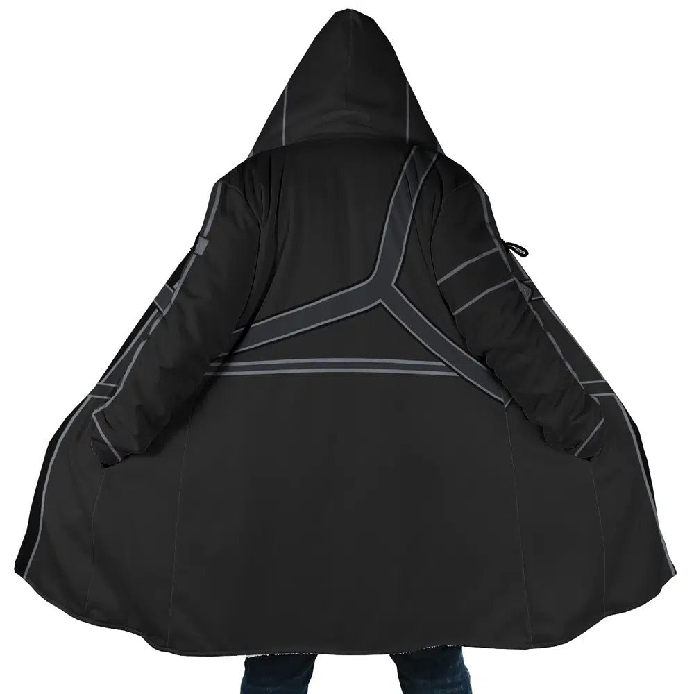 Sword Art Online Line Print Fleece Hooded Cloak - Dimensional Era