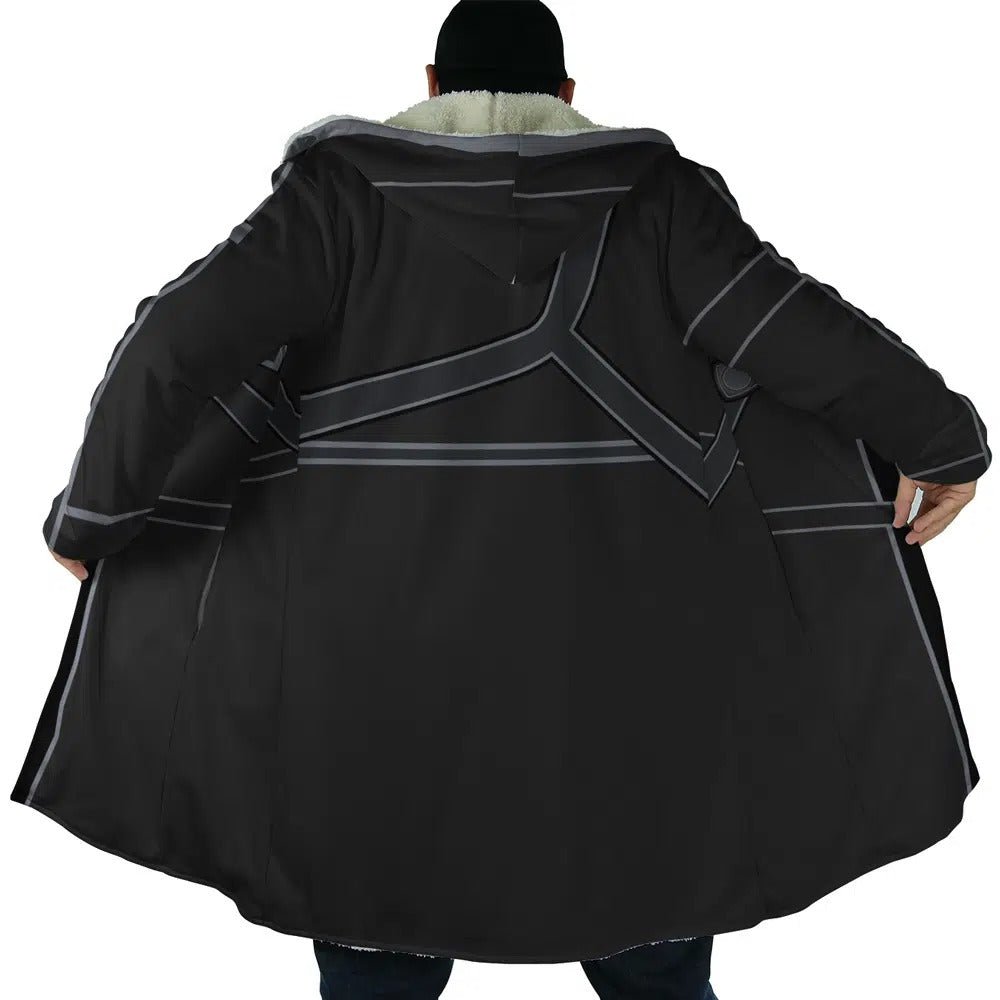 Sword Art Online Line Print Fleece Hooded Cloak - Dimensional Era