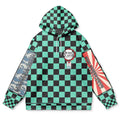 Demon Slayer Tanjiro Green Check Hoodie