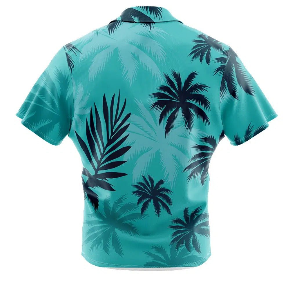 Teal Gradient Palm Tree All Over Print Hawaiian Shirt - Dimensional Era