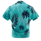 Teal Gradient Palm Tree All Over Print Hawaiian Shirt - Dimensional Era