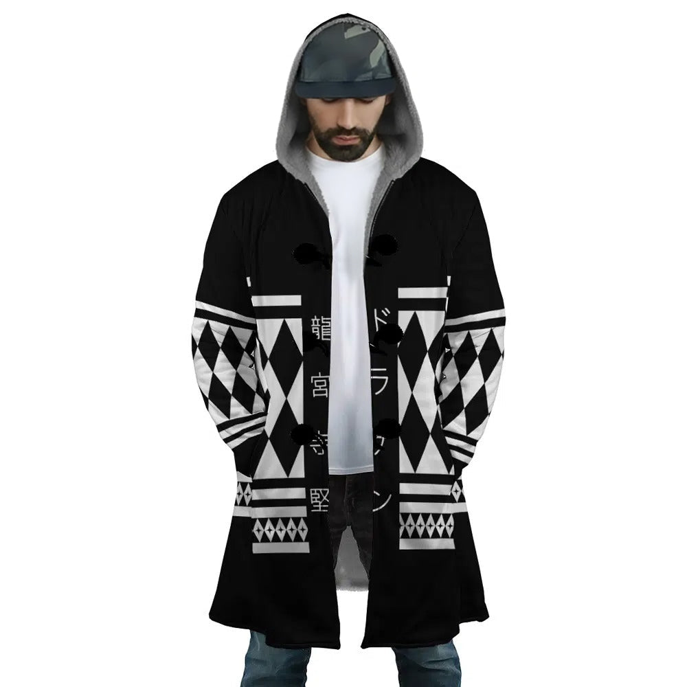 Tokyo Revengers Diamond Print Fleece Hooded Cloak - Dimensional Era