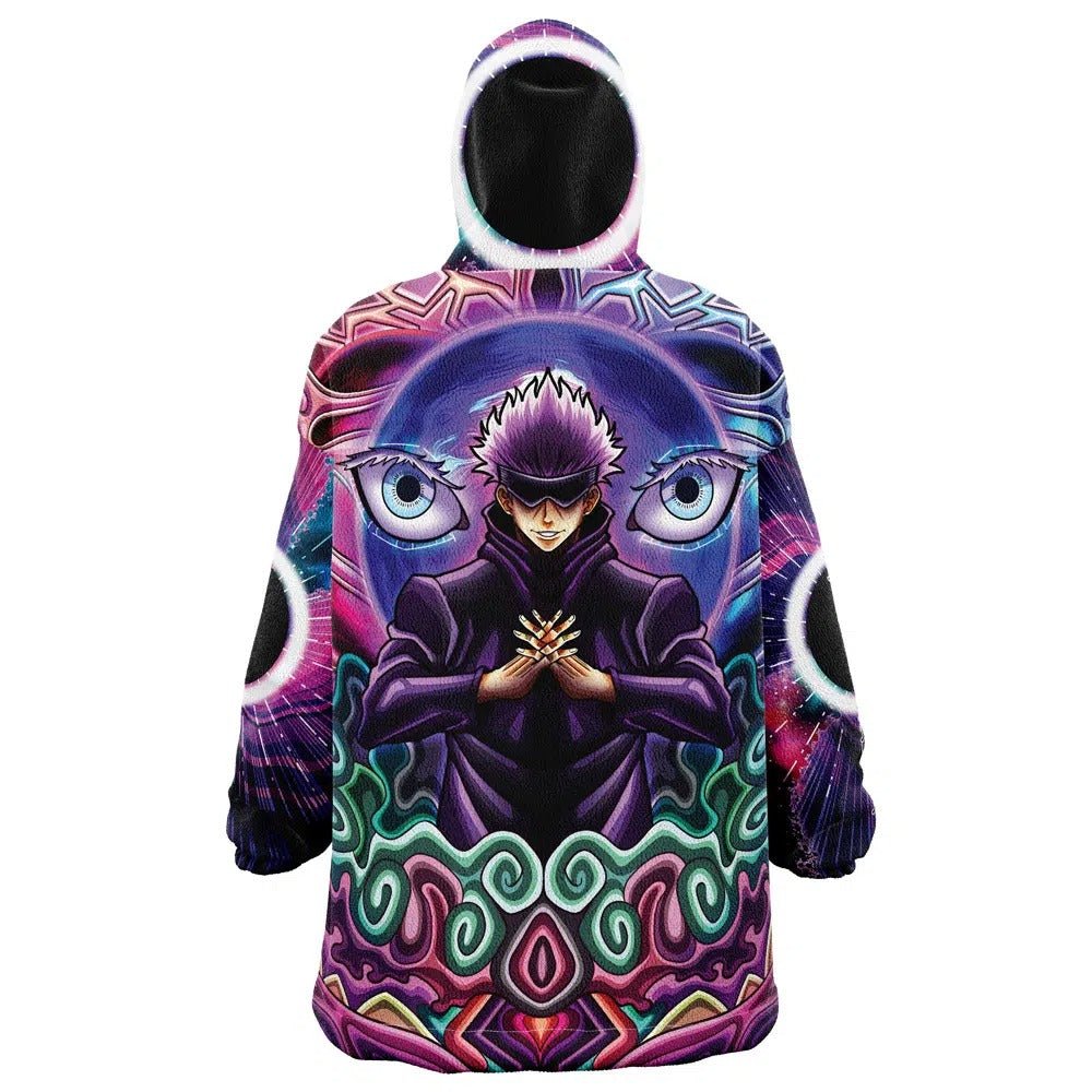 Trippy Satoru Gojo Colorful Hoodie Blanket - Dimensional Era