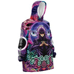 Trippy Satoru Gojo Colorful Hoodie Blanket - Dimensional Era