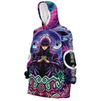 Trippy Satoru Gojo Colorful Hoodie Blanket - Dimensional Era