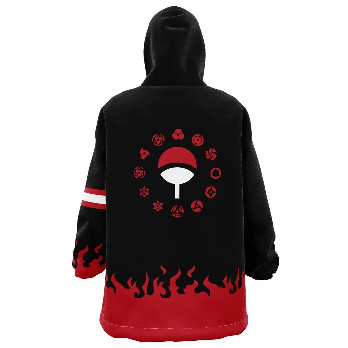 Uchiha Clan Sharingan Fire Hoodie Blanket - Dimensional Era