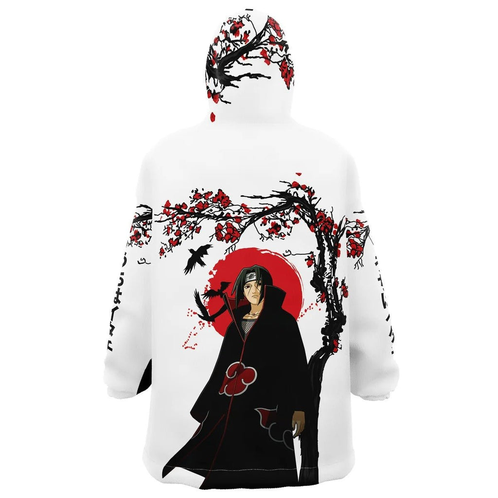 Uchiha Itachi Plum Blossom Hoodie Blanket - Dimensional Era