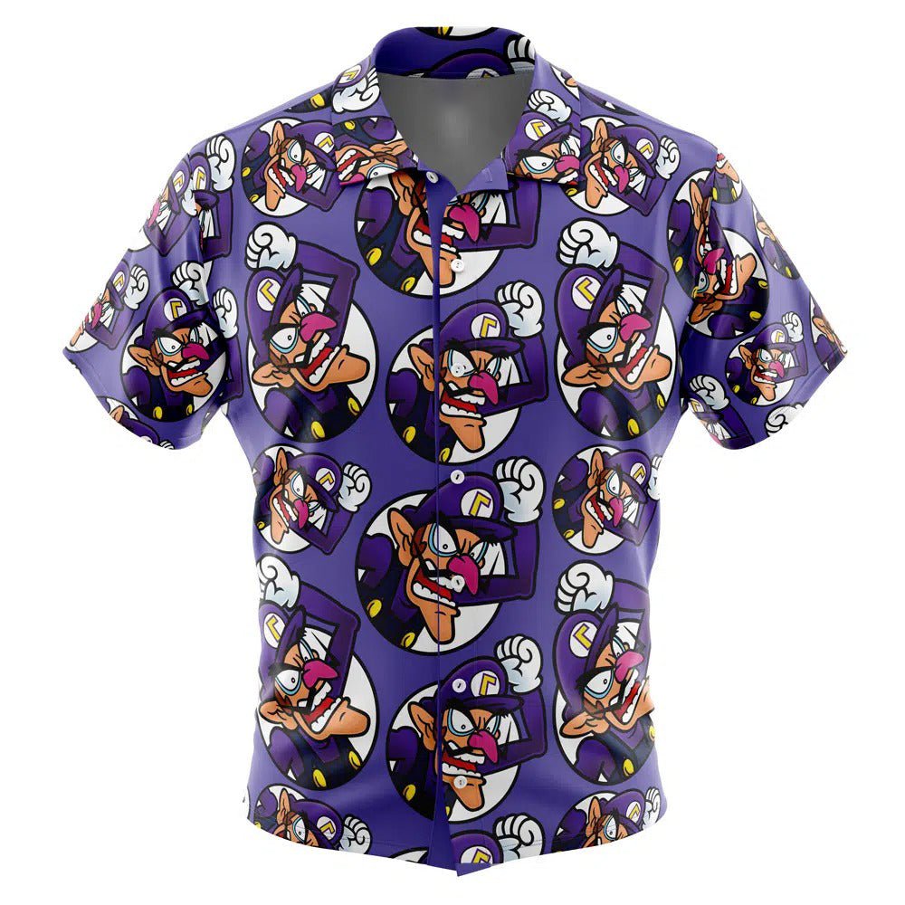Waluigi Circle Face All Over Print Purple Hawaiian Shirt - Dimensional Era