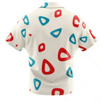 White Base Red Blue Irregular Triangle Print Hawaiian Shirt - Dimensional Era