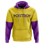 Yellow Purple POSTBOY Letter Color Block Hoodie - Dimensional Era