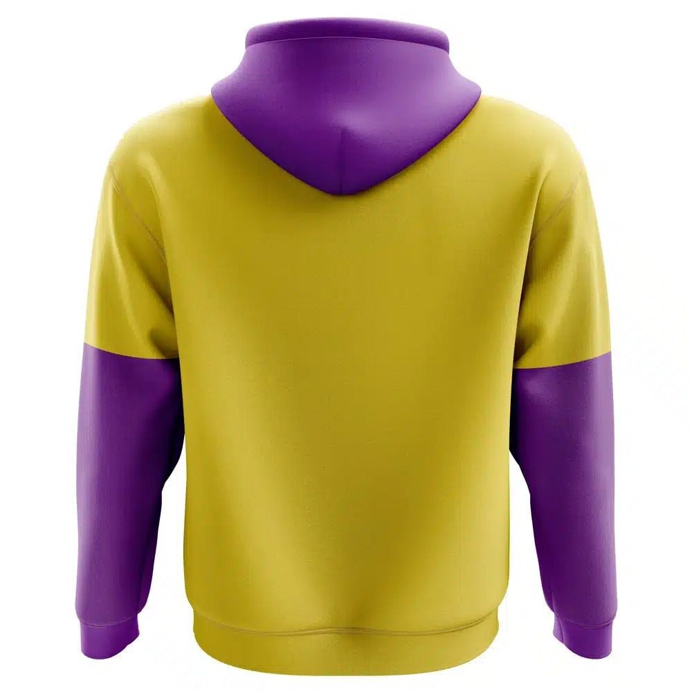Yellow Purple POSTBOY Letter Color Block Hoodie - Dimensional Era