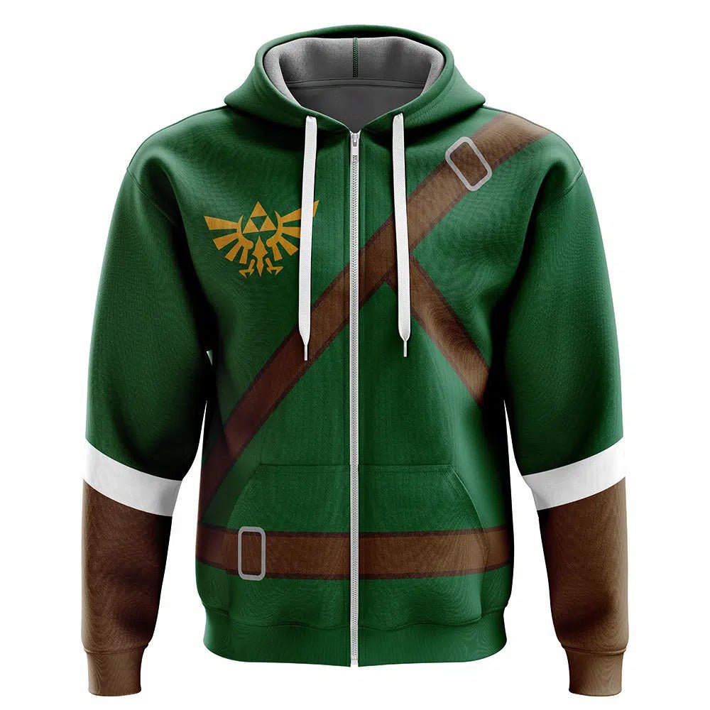 Zelda Link Green Tunic Zip-Up Hoodie - Dimensional Era
