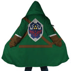Zelda Link Triforce Shield Fleece Hooded Cloak - Dimensional Era